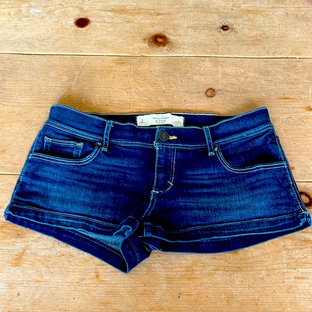 Abercrombie & Fitch Dark Denim Short shorts.